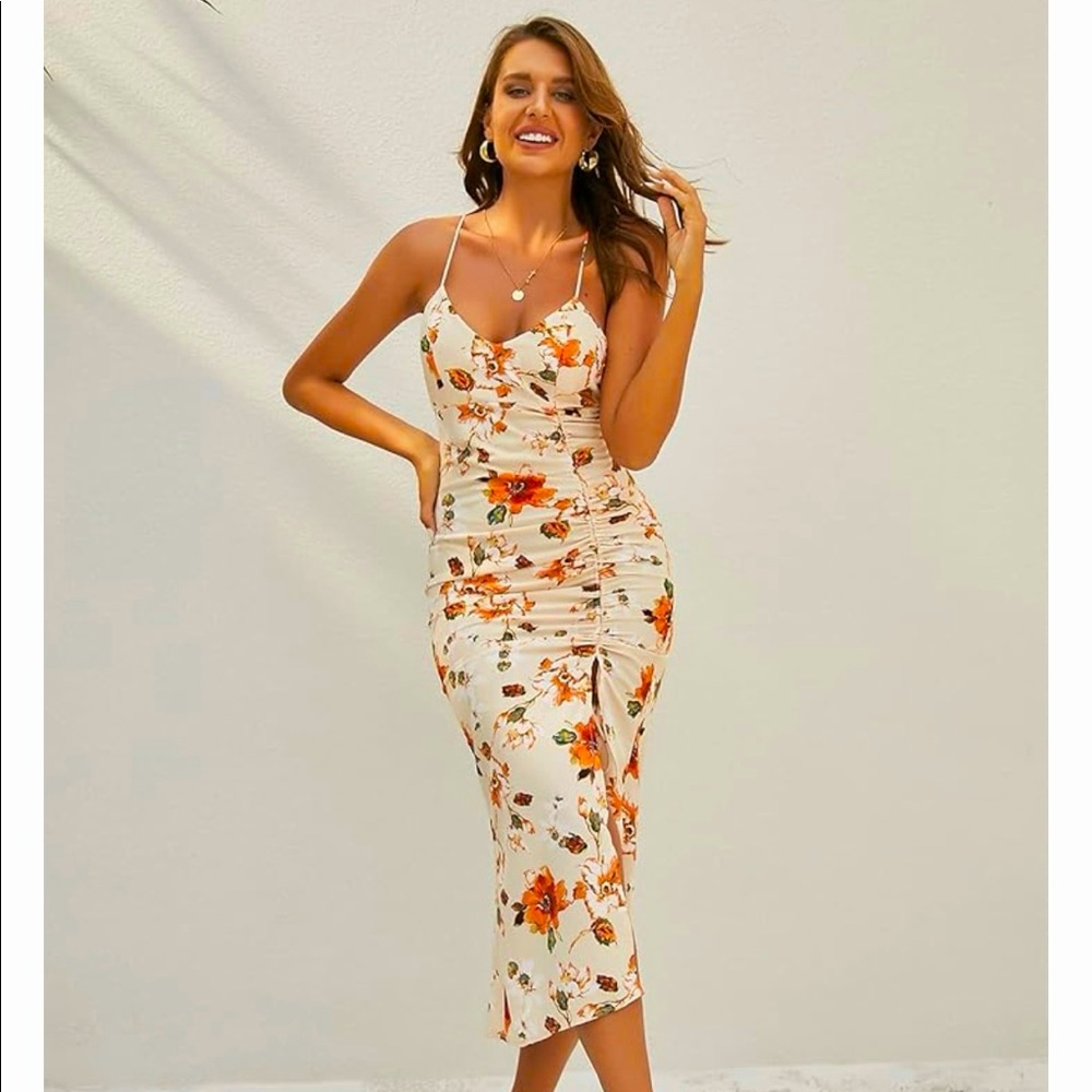 ZAFUL Pleated Bustier Corset-Style Midi Dress